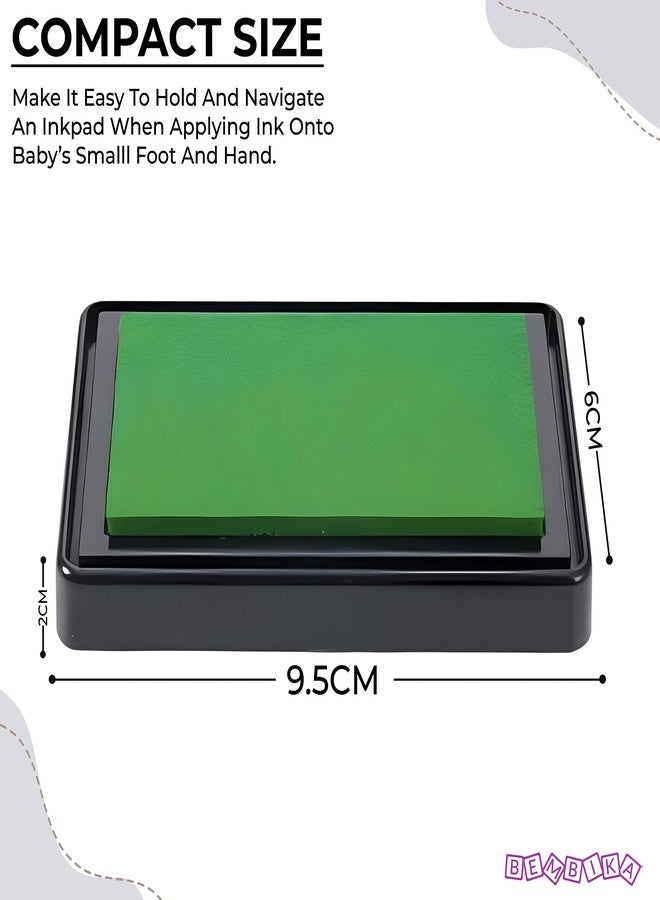 Bembika Baby Finger Print and Footprint Kit inkpad for Kids, Reusable Pad for Baby's Hand and Foot Impression Safe and Non Toxic Ink Pad for Baby Foot Prints and Handprints � (Green) - Image 5
